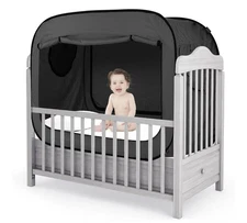 Poray Pop Up Baby Bed Privacy Tent for Toddler, Black Travel