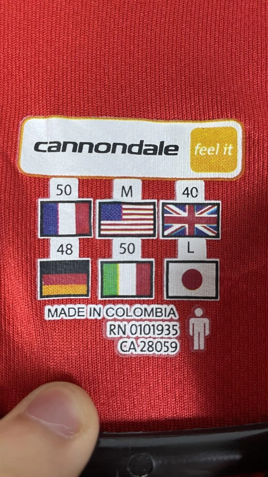 Camiseta deportiva de ciclismo Cannondale para hombre mediana roja negra 1/4 bolsillos con cremallera malla transpirable Foto 4 de 4