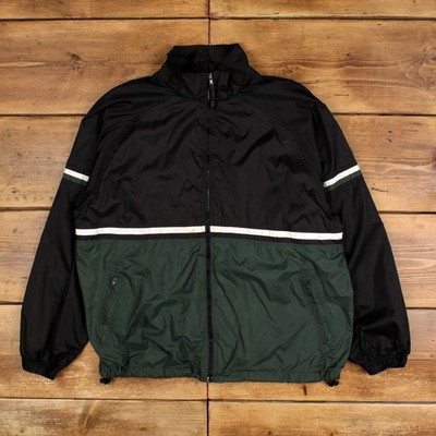 Vintage Tuff Stuff Windbreaker Jacke L schwarz