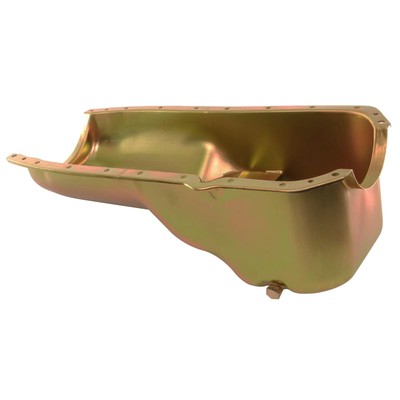 Milodon Oil Pan Steel Gold Iridite 5 qt. Olds V8 Internal Oil Control Baffles EA