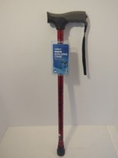 CANE SOFT GRIP DERBY HANDLE ADJUSTABLE SOFT, RED