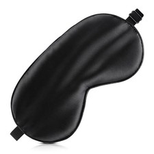 Sleep Mask Silk Eye Mask for Men Sleeping Mask, Adjustable Elastic Strap Black