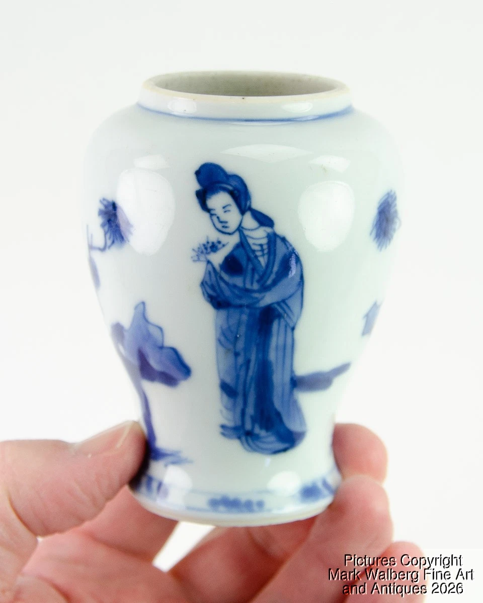 蓝色中国古董花瓶| eBay