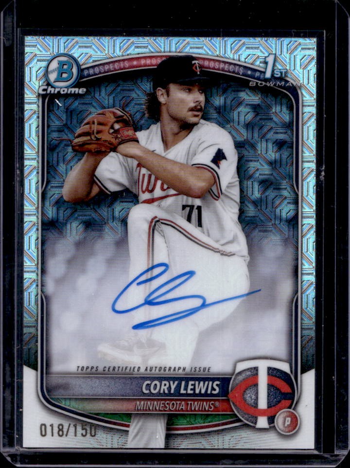 2025 Bowman Cory Lewis Chrome Auto HTA Choice Refractor 1st Prospect #18/150