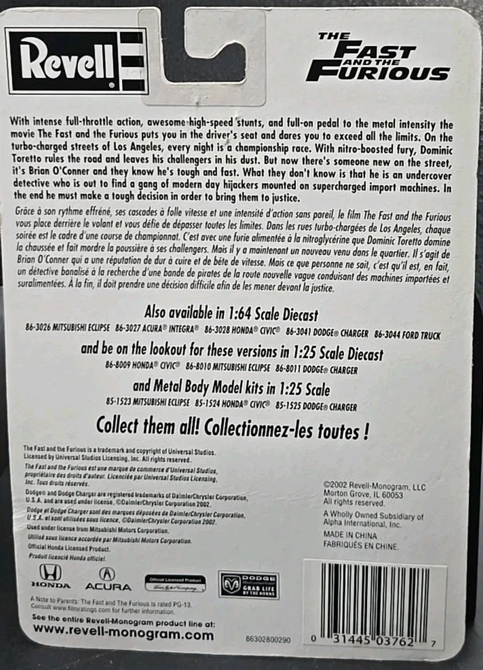Revell The Fast and the Furious 1:64 Die Cast D2 Honda Civic Issue #102 *READ* - Image 2 of 4