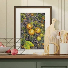 Original Watercolor Sunkissed Citrus 6x9 Painting Unique Artwork Wall Art