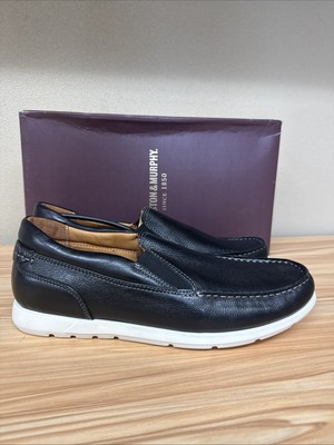 Johnston & Murphy Carlisle Venetian Black Tumbled Leather Men s Size 8