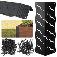 8-Set Raised Garden Bed Corner Brackets 11x3x3" for 20-24" Beds Black