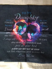 Sofa Pillow Cover 18" x 18" Printed "To My Daughter never forget"butterfly heart