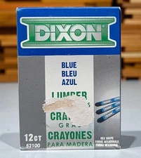 Dixon Industrial Lumber Marking Crayons, 4.5"x.5" Hex, Blue 12-Pack Dozen 52100