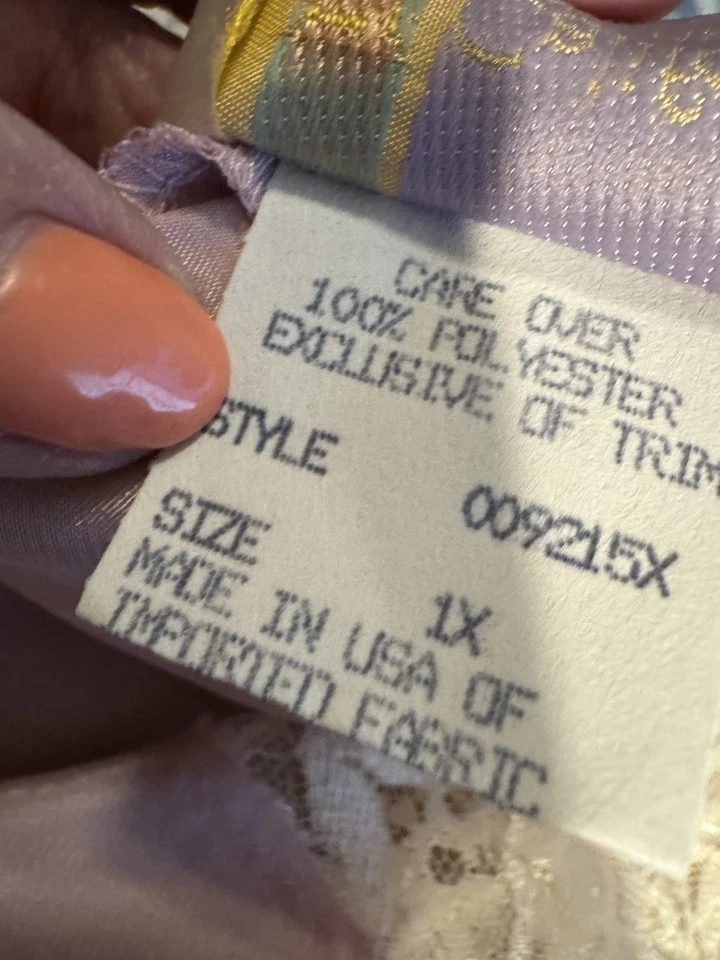 Романтические вышитые ремни для ночной рубашки California Dynasty размер 1X - Изображение 3 из 4