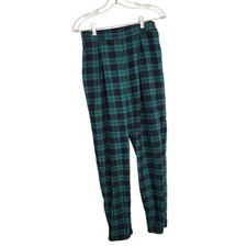 Vintage Tartan Plaid Pants Pleated Preppy Hunt Club Green Holiday Women 9