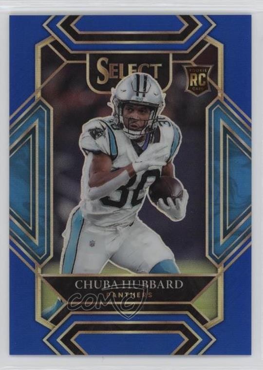 2021 Panini Select Club Level Blue Prizm 31/99 Chuba Hubbard #276 Rookie RC 8gd