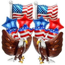 USA-Balloons 4th of July 12PCS Patriotic Eagle Balloons Red White Blue USA