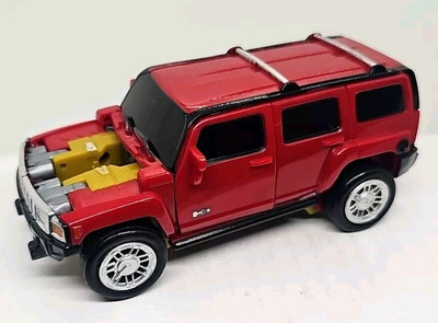 Road Bot H3 Hummer Robot Transforms Red Truck 1:32 Happy Well Toy **Read Info**