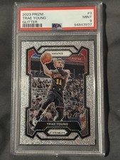 2023-24 Panini Prizm Trae Young Glitter Prizm PSA 9  Ultra Rare SSP Sparkle