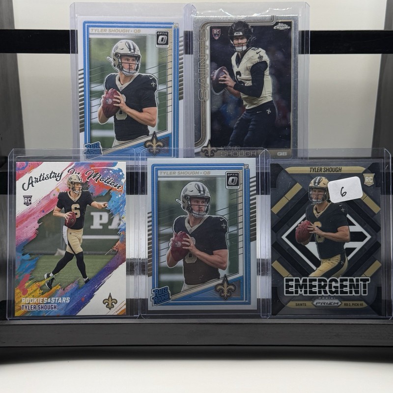 Panini Tyler Shough Saints Rookie 5 Card Lot Rated Rookie Emergent Optic
