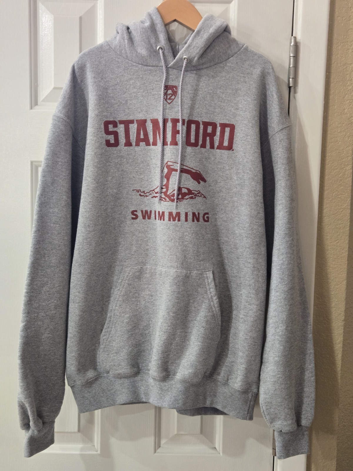 Stanford Hoodie Adult Medium Gray XL Swimming Sweatshirt Pullover Champion