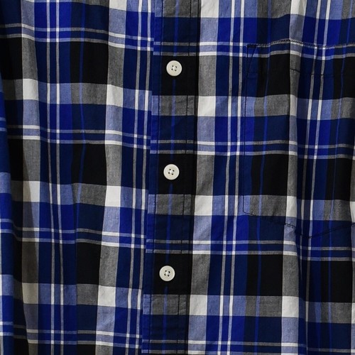 Gymboree Mens Blue Black Plaid Button-Down Shirt Casual Collared Long Sleeve 2XL - Picture 4 of 10