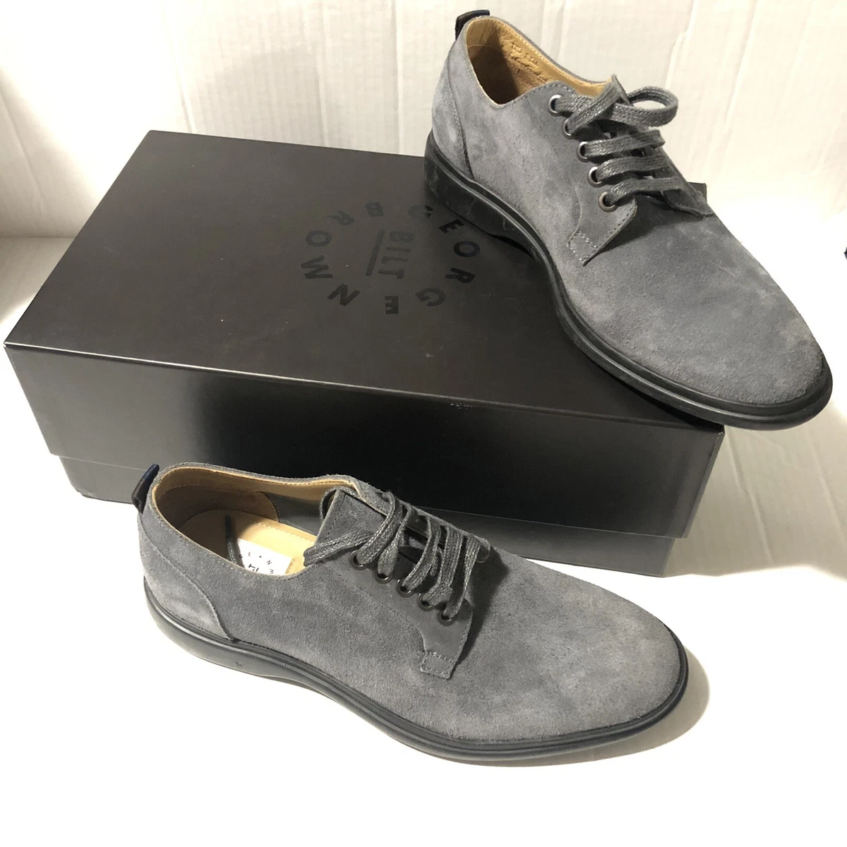 Mens grey hotsell suede oxford shoes