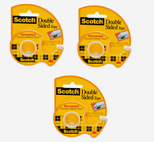 3 Scotch DOUBLE SIDED Tape Permanent Photo Safe 1/2" W x 450" L Clear CLIP-137