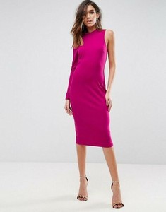 magenta one shoulder dress