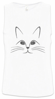 Cat Face Herren Tank Top Cats Katzen Katze Addicted Lover Kitty Kitten Liebhaber