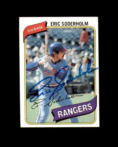 Eric Soderholm Rangers Eric Soderholm Hand Signed 1980 Topps Texas Rangers Autograph | eBay
