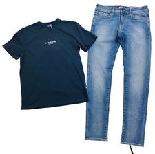 Gas Jeans 2p set mens 100 Authentic Jeans size 32 L32 and t-shirt Large