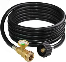 12 Ft Propane Tank Extension Gauge Adapter hose for RV, Gas Grill, Stove, Heater