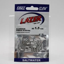 Eagle Claw Lazer Aluminum Single Sleeves Saltwater LASS-1.5 100 Pack