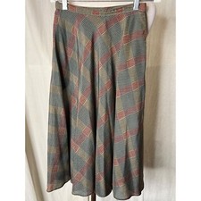 Vintage ILGWU Union-Made Plaid A-Line Skirt Dry Clean Only Size 2 Made In USA
