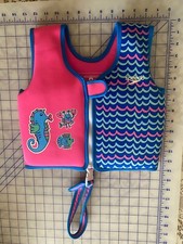 Speedo vest Girls/Swim Training Float Size : 4-6 Years - Pink Blue Seahorse