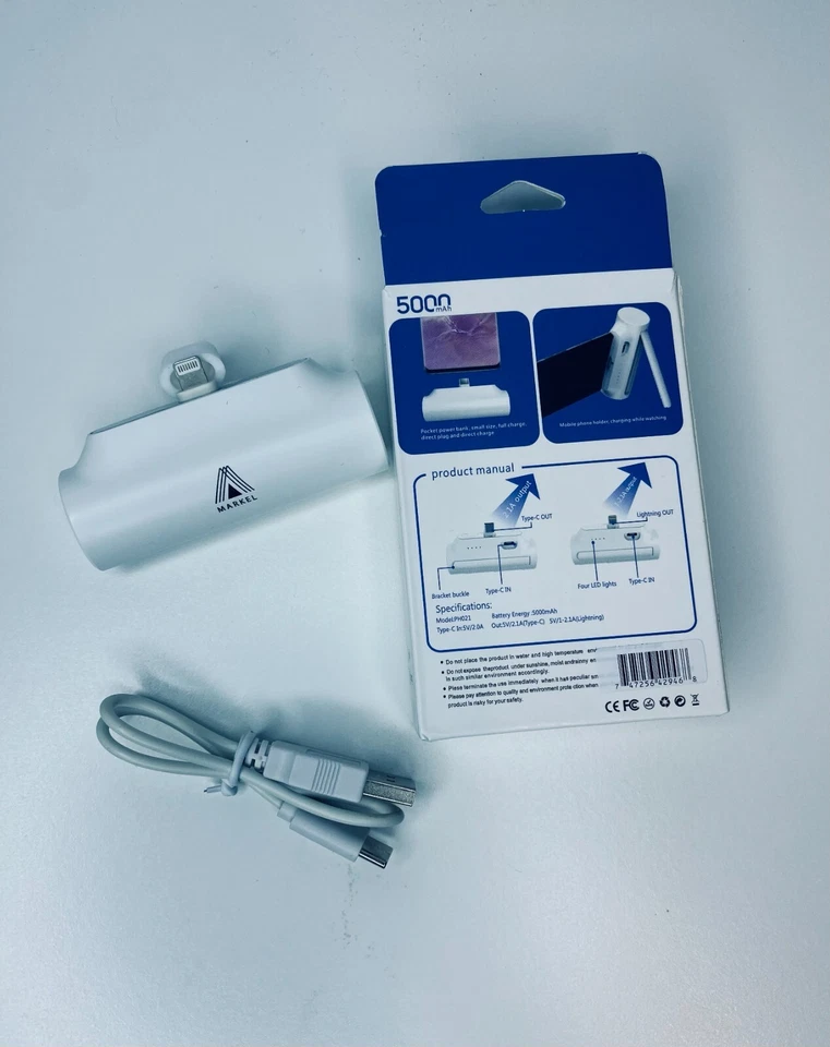 Mini cargador 5000 mAh (cargador de cápsula) con soporte incorporado para Apple iPhone⚡️⚡️ Foto 3 de 4