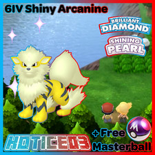 6IV Shiny Rare Arcanine Pokemon Brilliant Diamond Shining Pearl
