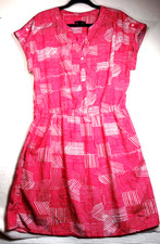 GAP Pink & White Blouson Casual Dress With Pockets SunDress Sz Large