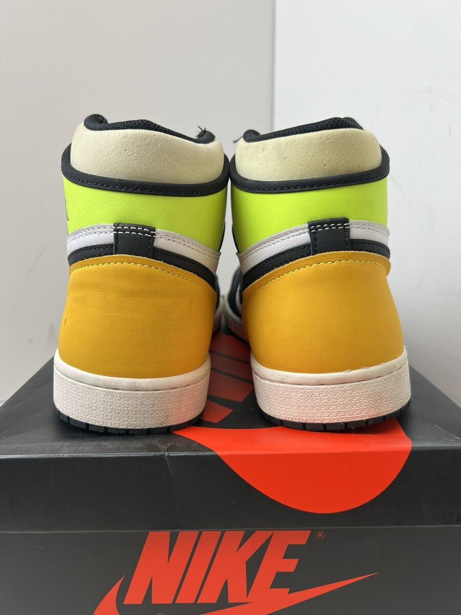 Nike Air Jordan 1 High White Black Volt University Gold size Nike Air Jordan 1 High White Black Volt University Gold size