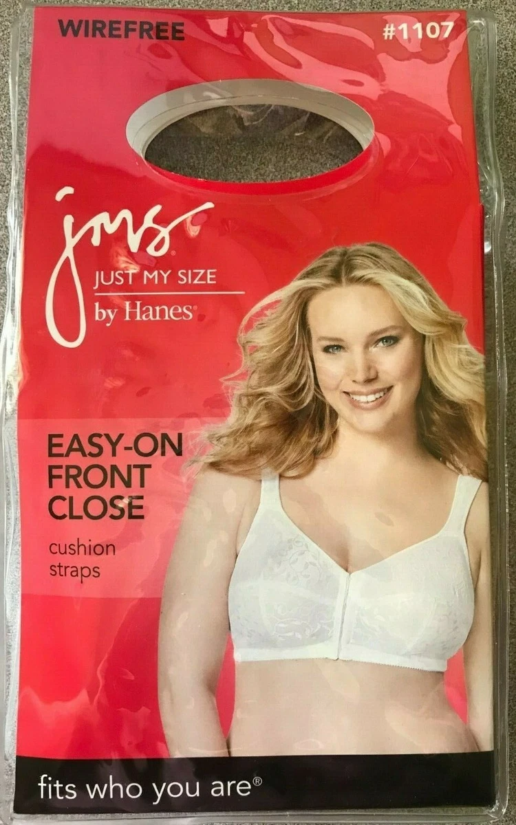 NIB WHITE 18 Hour JMS Easy On Front Close Wire Free Bra Smooth Lace #1107