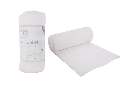 Economy Fleece Baby Blanket for PRAM, MOSES BASKET, BED or CRIB (Ivory/Cream)