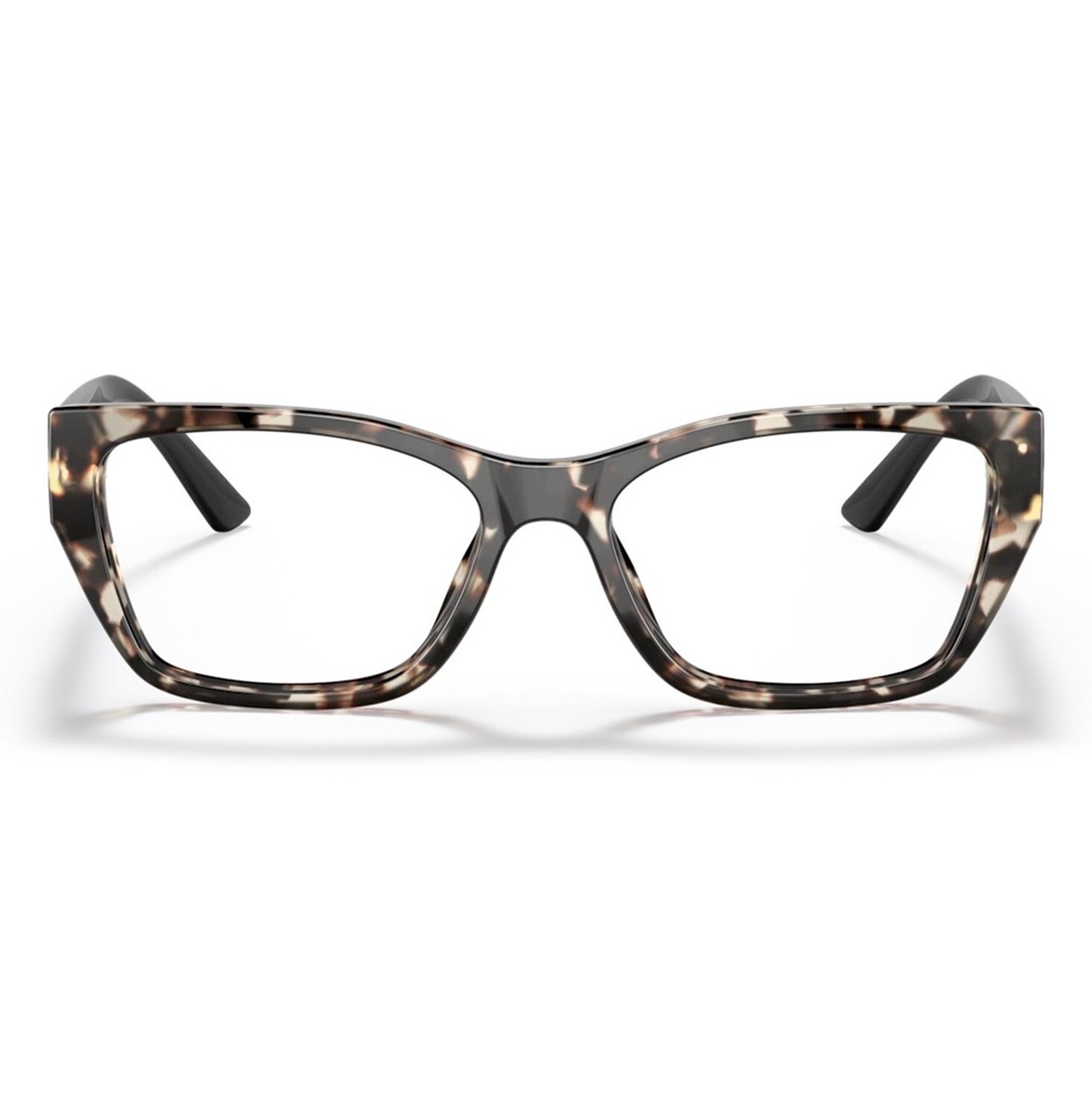 PRADA PR11YV Black Sand Havana Logo Square Eyeglasses