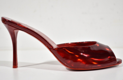 Christian Louboutin Me Dolly 85 Red Patent Backless Sandal Mule