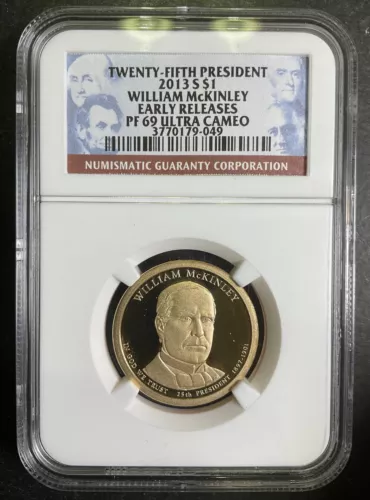 NGC PR69UCAM 2013-S William McKinley ER Early Proof ULTRA CAMEO Dollar $1 SG