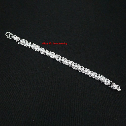 Real 999 Fine Silver Bracelet 9mm Dragon With Link Chain Men's Bracelet 7.48inch - Picture 7 of 7