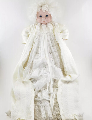 RARE VINTAGE ADORABLE THREE FACE BABY DOLL SMILE CRY SLEEP COMPLETE OUTFIT