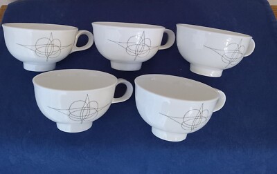 Lot Of 5 Fantasy Atomic Tea Coffee Cups 1950s MCM Vintage Eva Zeisel Hallcraft
