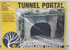 Woodland Scenics 785-1257 HO Cut Stone Double Tunnel Portal 