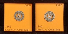 1948 W M & A MOTOR LINES DISTRICT OF COLUMBIA TRANSPORTATION TOKEN # 500K