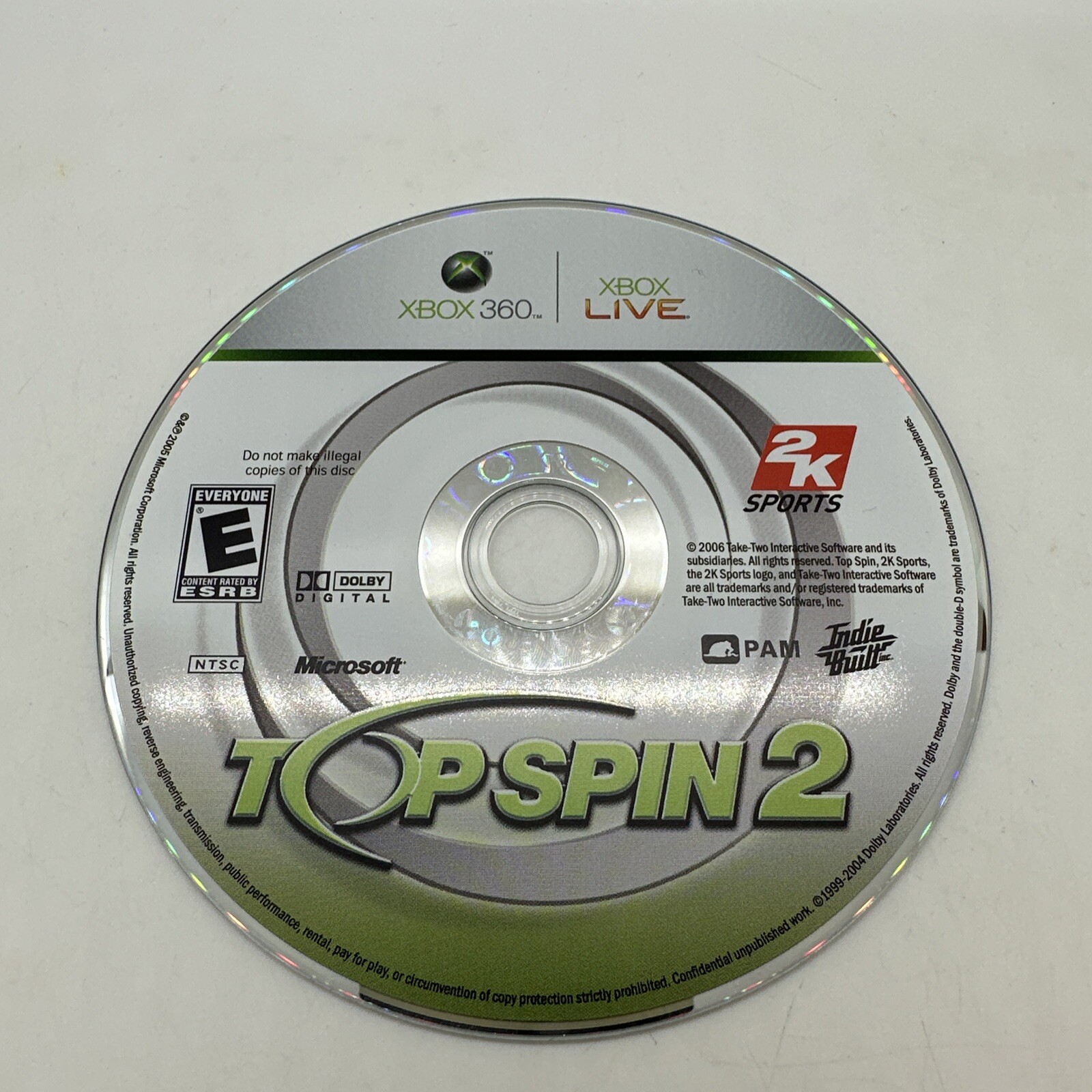 Top Spin 2 (Microsoft Xbox 360, 2006) Disc Only 710425298813| eBay