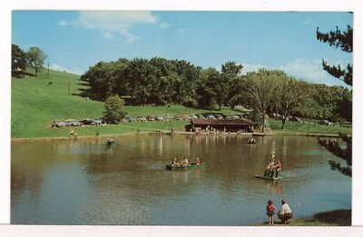 3-Acre Schenk Lake, Oglebay Park, Wheeling, WV 1960's Postcard