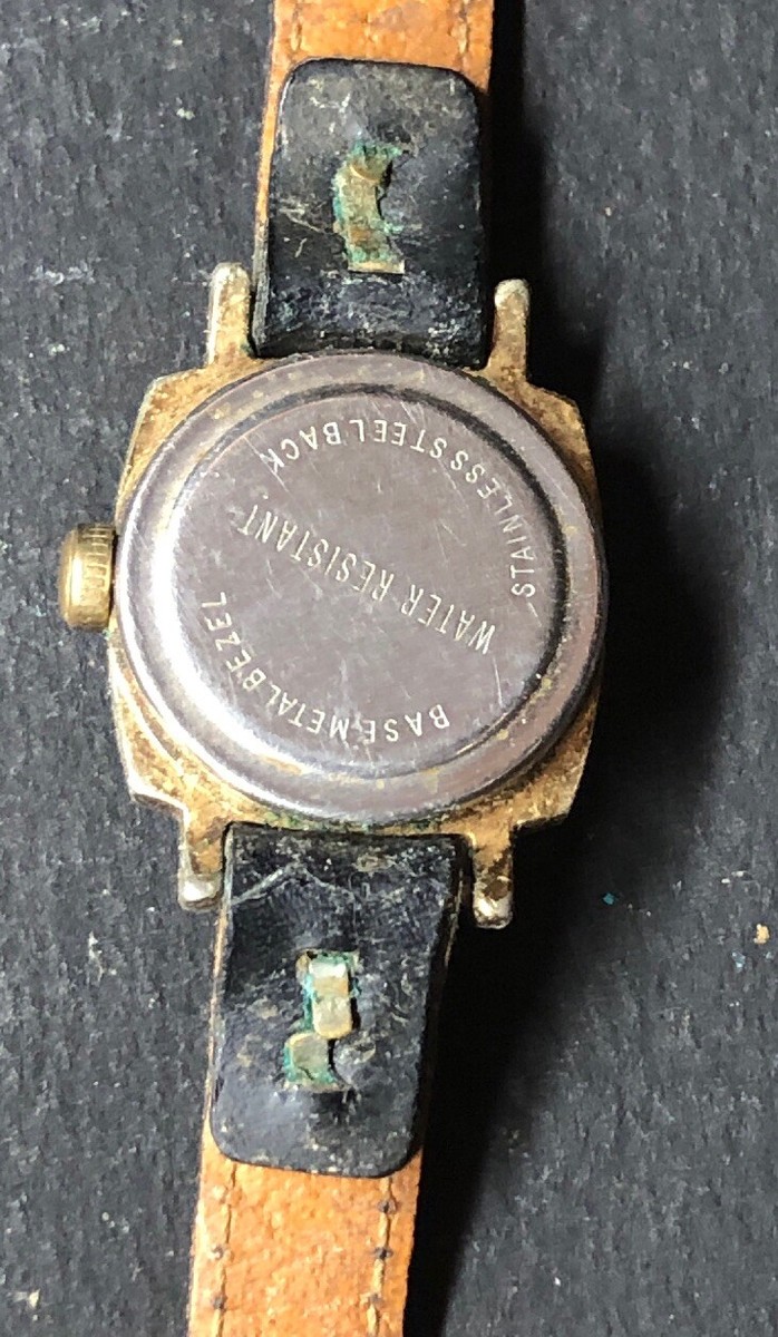 Montre Femme Vintage KELTON – Bracelet Cuir Noir – à Remettre En état